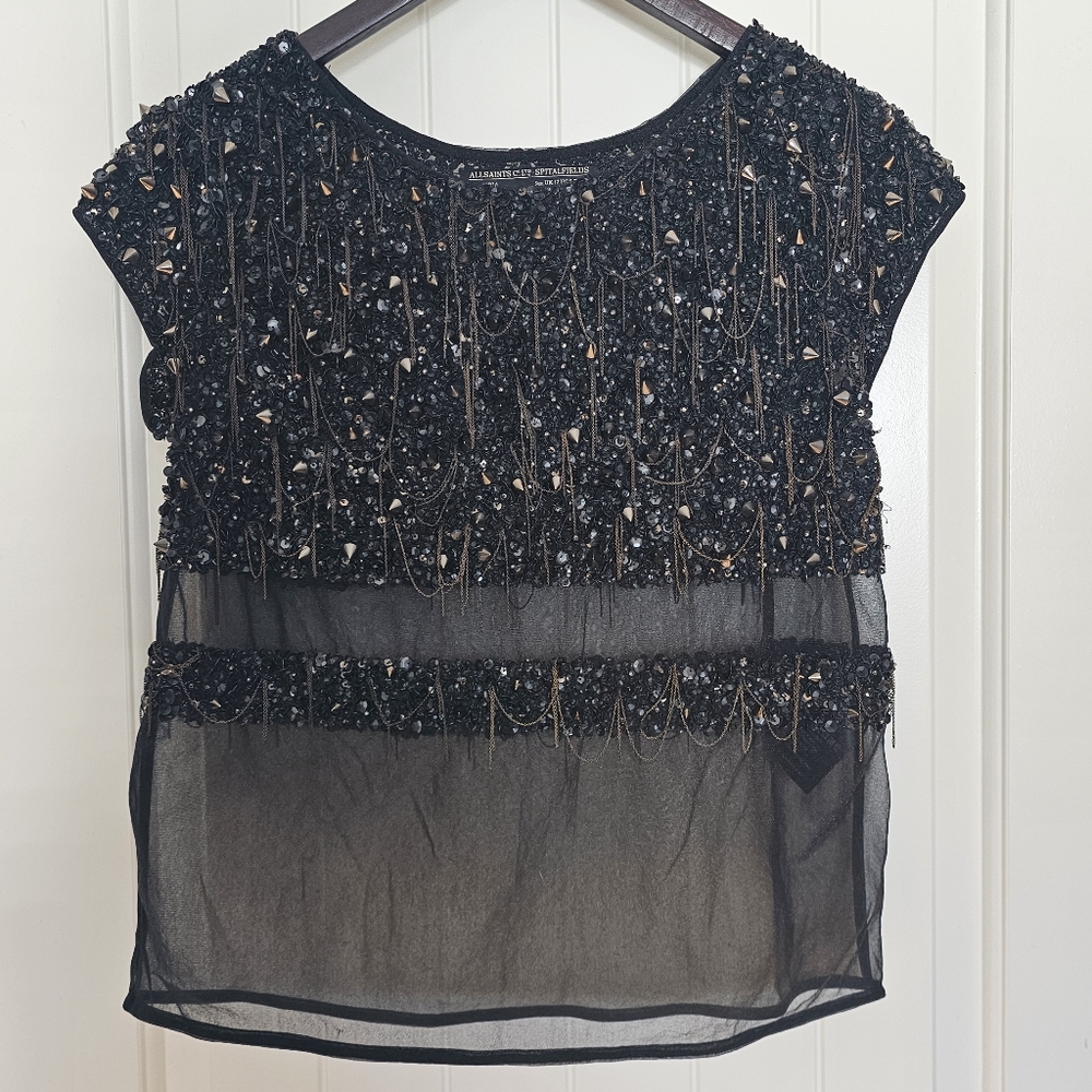AllSaints Spitalifields Hand Embellished Conical Tee